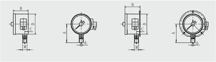 防爆電接點壓力表外形尺寸